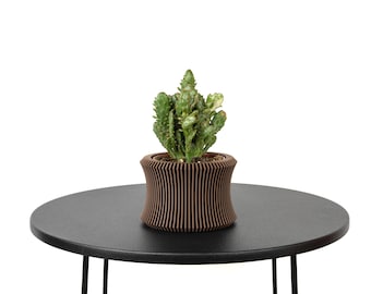 Cache Pot / Lotus bloempot gedrukt in licht hout - Plant en cactus - Origineel cadeau-idee