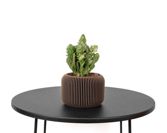 Planter / Flowerpot design and original Japan - Dark wood print - Plant and cactus - Original gift idea