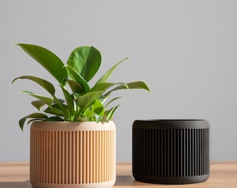 Designerska drewniana doniczka – Minimalistyczna doniczka do kwiatów w pomieszczeniach – Ekologiczny wystrój w stylu boho