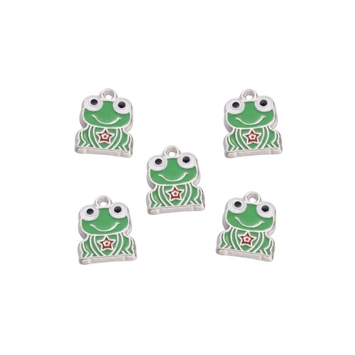 8 Frog Charms Silver Tone #S0175 8 Frog Charms Silver Tone #S0175