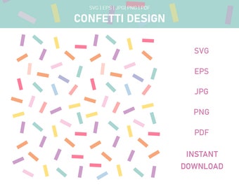 Confetti Digital | Confetti Border | Invitation Clipart | Party Clipart| Vector | Instant Download Vector File | Cut File for Cricut