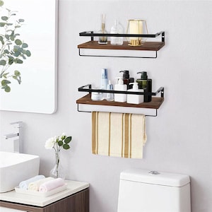 2x Floating Shelves-wall Mounted Shelf Rustic Shelf Wall Shelf Metal ...