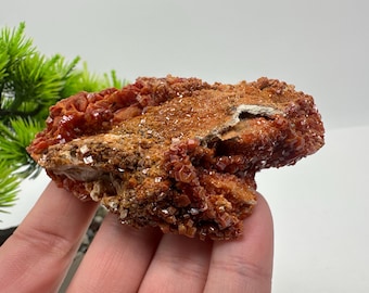 Red Vanadinite on Barite from Morocco,Crystal, Mineral,Specimen,Cluster,Vanadinite Crystal, Vanadinite ,Geology,Vanadinite Cluster,red Cr