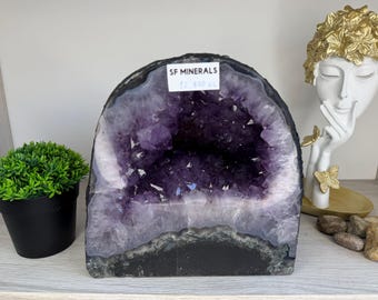 USA/Delivered Duty paid - Large Amethyst Geode, Brazil Mineral Specimen, Purple Quartz Home Decor