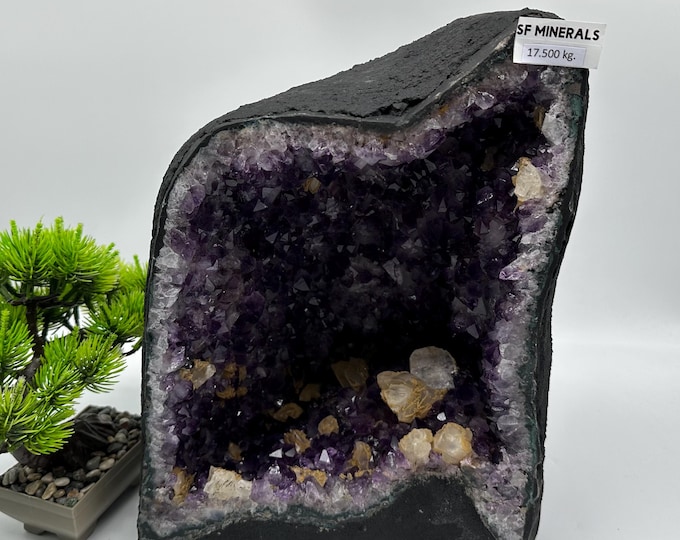 Featured listing image: Large Geode Amethyst from Brazil,Geode Amethyst,Big Geode Amethyst Crystal,Mineral Specimen,Purple Quartz,Home Decor,Interior,Amethyst