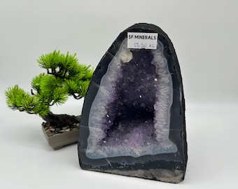 Natural Amethyst Geode Crystal Quartz Cluster Home Decoration | Dream Specimen Energy Healing Thunder Egg Gift | VERY LARGE Amethyst Cluster