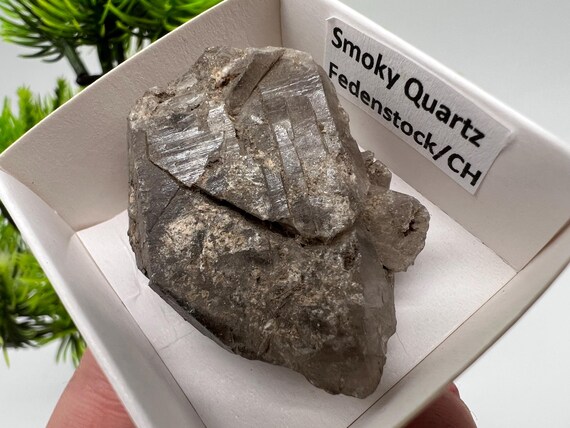 希少なスモーキークォーツ鉱物標本、フェデンストック（スイス