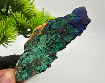 Moroccan Malachite Azurite Mineral Specimen: Green Blue Crystals