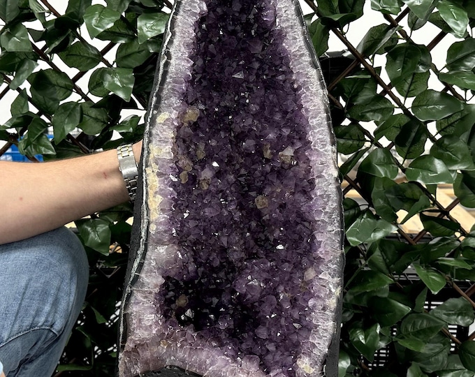 Featured listing image: Geode Amethyst from Brazil,Large Geode Amethyst,Big Geode Amethyst Crystal,Mineral Specimen,Purple Quartz,Amazing color,Amethyst Crystal
