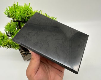 Original shungite TILE 15/10cm. from Russia (Karelia),Polished with rounded edges,Shungite Plate,Shungite tile,protection,helaing,elite shun