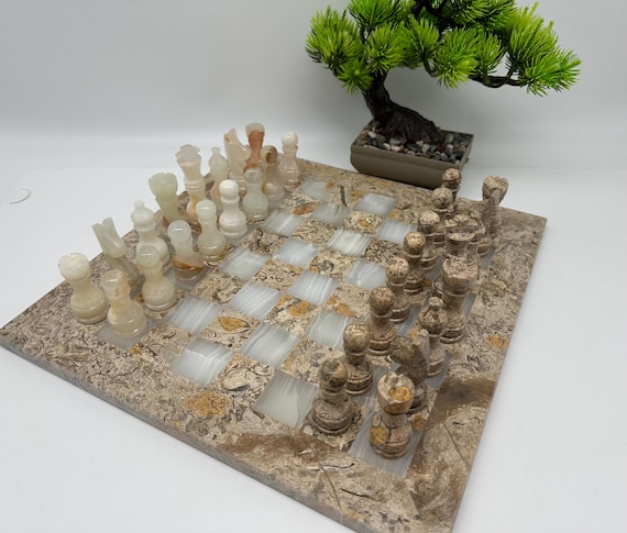 lapis lazuli pierres précieuses minéral jeu d'échecs en pierre ensemble