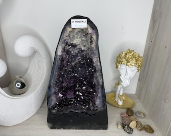 Géode D'Améthyste Naturelle De 10,8 Lb (4,9 Kg) Avec Support - Décoration Cadeau