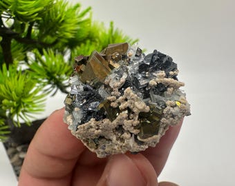 Rainbow Pyrite, Calcite, Quartz, Siderite Mineral Specimen