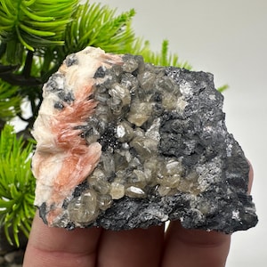 Wunderbarer Baryt mit Cerussit auf Galena aus Marokko, Bleikristall, Bleikristall,Cerussit Kristall,Kristalle, Bleikristall,