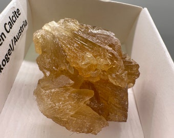 Raw Honey Calcite Crystal: Golden Calcite Stone from Austria
