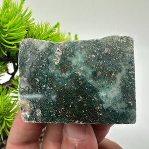 Polished Moss Agate Slab: Green Agate Slice, Crystal Healing