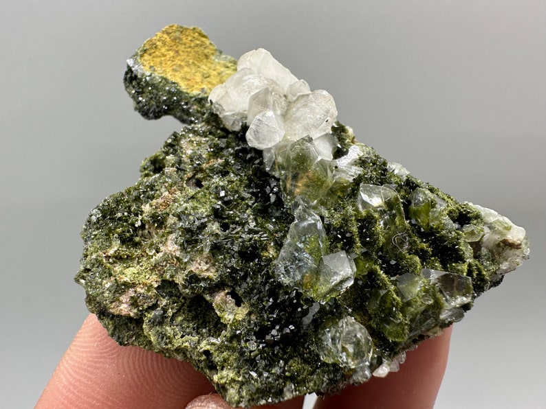 Rare Green Epidote With Quartz Crystals, Eastern Anatolian Mineral ...