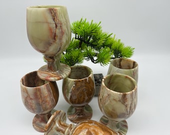 Una (1) Copa de ónix vintage/Copas de ónix natural/Cordiales de ónix/Copas de vino de ónix/Artículos de bar/Copas de piedra/Actividades al aire libre/Única/Copa de ónix/Regalo perfecto