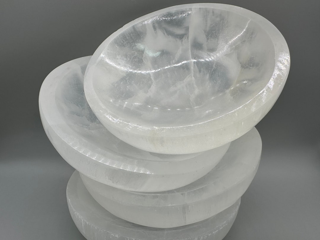 Selenite Crystal Extra Large Oval Bowl Charging Station – Rock Paradise