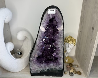 USA/Consegna con dazi doganali pagati - Grande gruppo di cristalli di geode di ametista: esemplare da sogno, decorazione per la casa (50 cm)