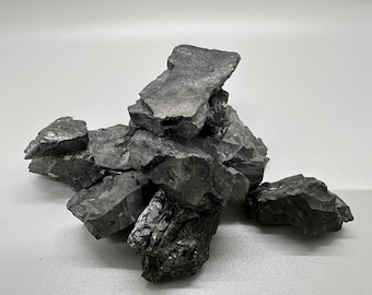 Raw Shungite Stone: Rough Crystals, Gemstones, and Rocks