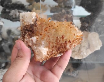 Transparent Quartz with Limonite: Natural Mineral Crystal from Madan, Bulgaria