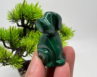 マラカイトの象の置物：ヴィンテージ天然石アートオブジェ - Etsy 日本