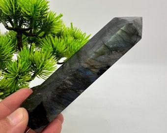 Labradoriet toren punt-natuurlijke edelsteen toren-kristal obelisk wand-chakra toren-keel chakra gepolijst genezing kristal woondecoratie