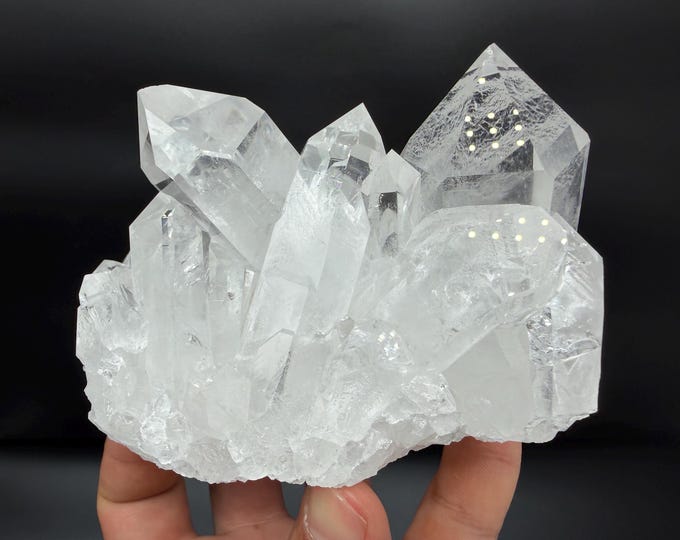 Featured listing image: AAA Water-Clear Lemurian Quartz Crystal – Natural Healing Stone | Collector Mineral Specimen Gift
