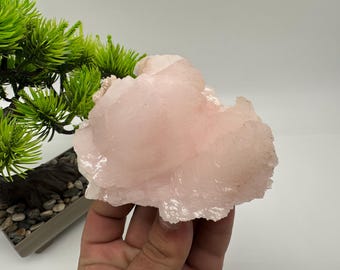 蛍光マンガノカルサイト結晶：天然鉱物石、ホームデコレーション M31