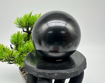 Shungite Sphere 7cm.Shungite Crystal Sphere,Healing Crystal,Highly Energetic Metaphysical,EMF Protection,Polished Sphere,5G Protection