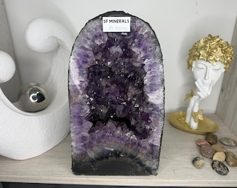 USA/Consegnato con dazi doganali pagati - Grande gruppo di geodi di ametista: esemplare da sogno, decorazione per la casa (43 cm)