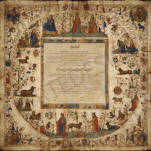 Ketubah Traditional Ketubah Download Ketubah Instant Download Ketubah Papercut Ketubah Modern Ketubah Medieval Secular Ketubah Frame Ketubah