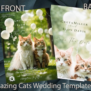 Different Wedding Invitation Card Cats Wedding Invitation Template Wedding Invitation & Paper Wedding Invitation RSVP Wedding