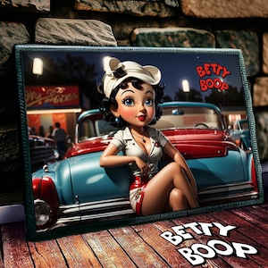 Betty Boop Svg 50s Style 3D Cartoon Betty Boop Png Editable on Canva Betty Boop Tumbler Wrap Betty Boop Wrap