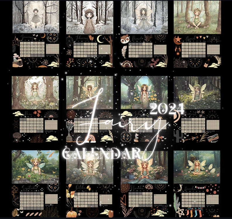 A3 Calendar 2024 Magic Fairy Garden Calendar Printable 2024 Etsy