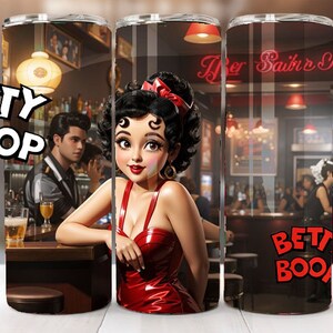 Betty Boop Svg 3D Cartoon 50s Png Style Betty Boop Png Editable on Canva Betty Boop Tumbler Wrap Betty Boop Wrap