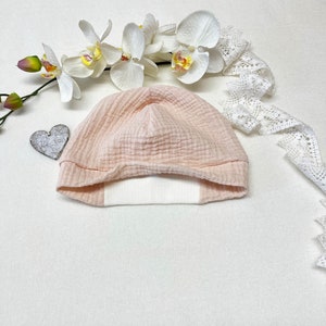 Baby Beanie Muslin Organic, Summer Beanie, Summer Hat, Many Sizes & Colors, Baby Hat Handmade creme