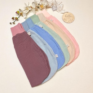 Baby Schlafsack Sommer Musselin (Bio), kleine Größen für Frühchen, Schlupfsack, Pucksack, Erstausstattung, Geschenk Geburt, handgefertigt