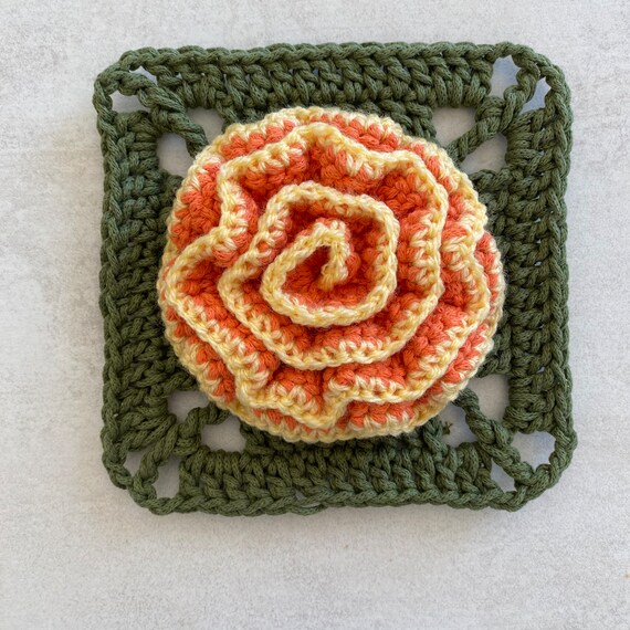 Crochet Carnation Granny Square Pattern: Floral Design (PDF
