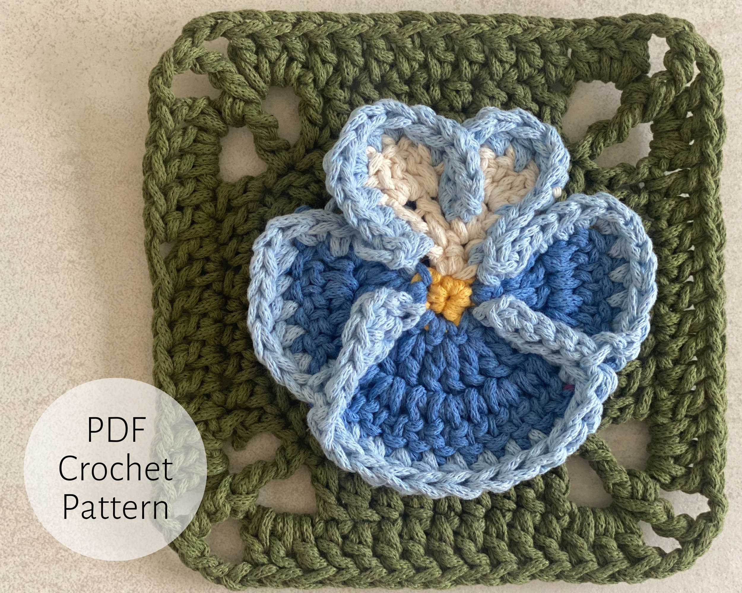 38 Pansy Crochet Patterns for Flowers, Decor, and Wearable Details 31 Crochet Pansy Granny Square