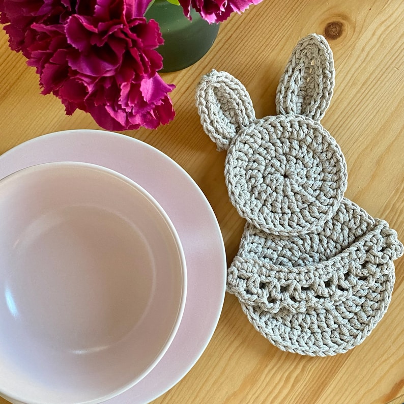 Easter Bunny Crochet Pattern PDF Easter Handmade Cutlery Holder Silverware Holder Crochet image 6