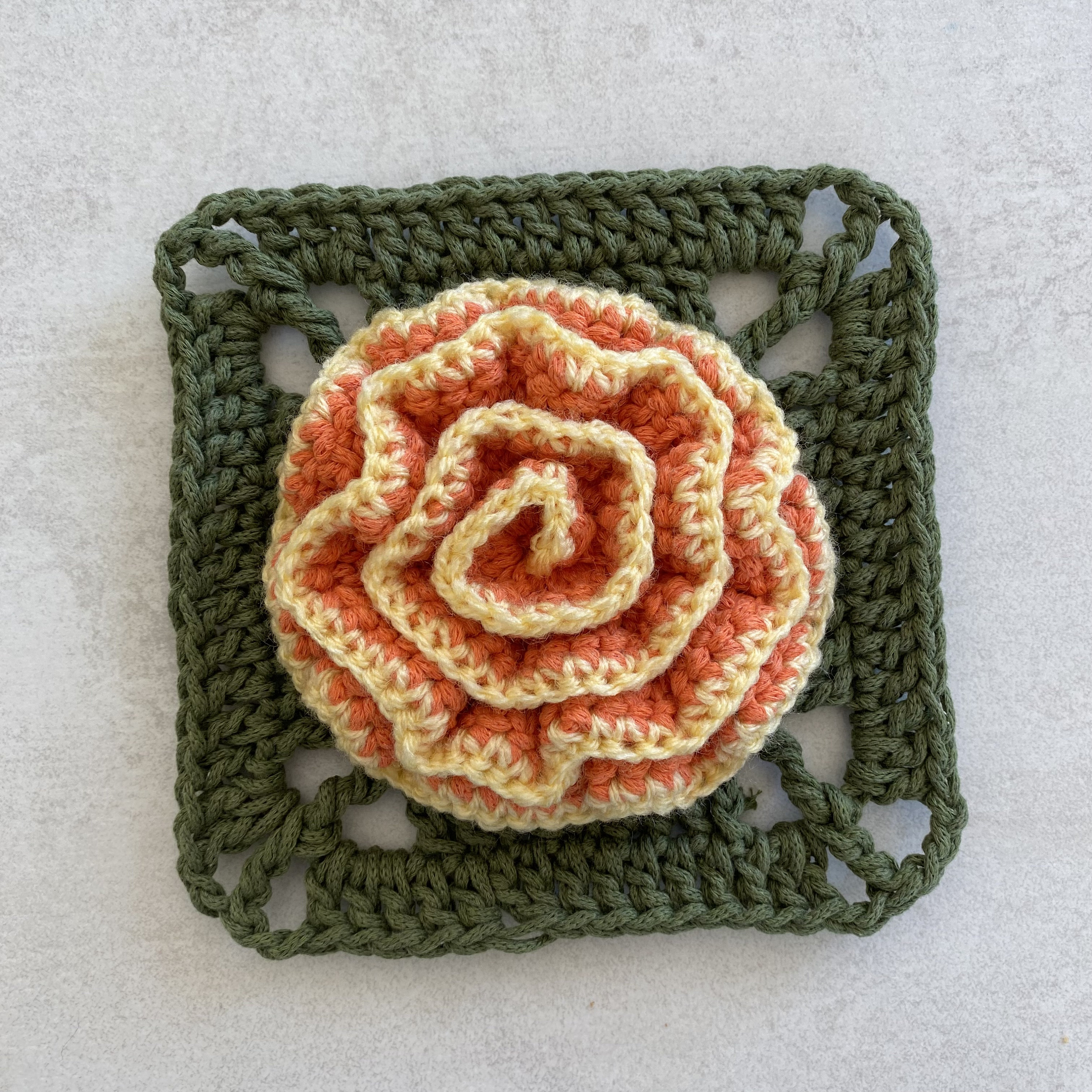 Crochet Carnation Granny Square Pattern: Floral Design (PDF