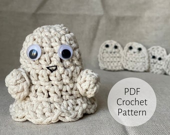 Patrón Amigurumi Fantasma De Halloween De Ganchillo (Patrón PDF)