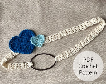 Sweet Elegance - Crochet Heart Headband for Valentine's Day