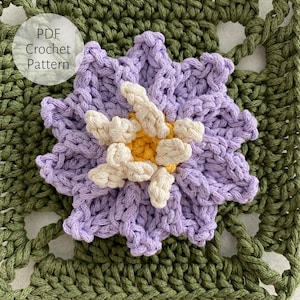 Whispers of Nature - Crochet Violet Flower Granny Squares Pattern