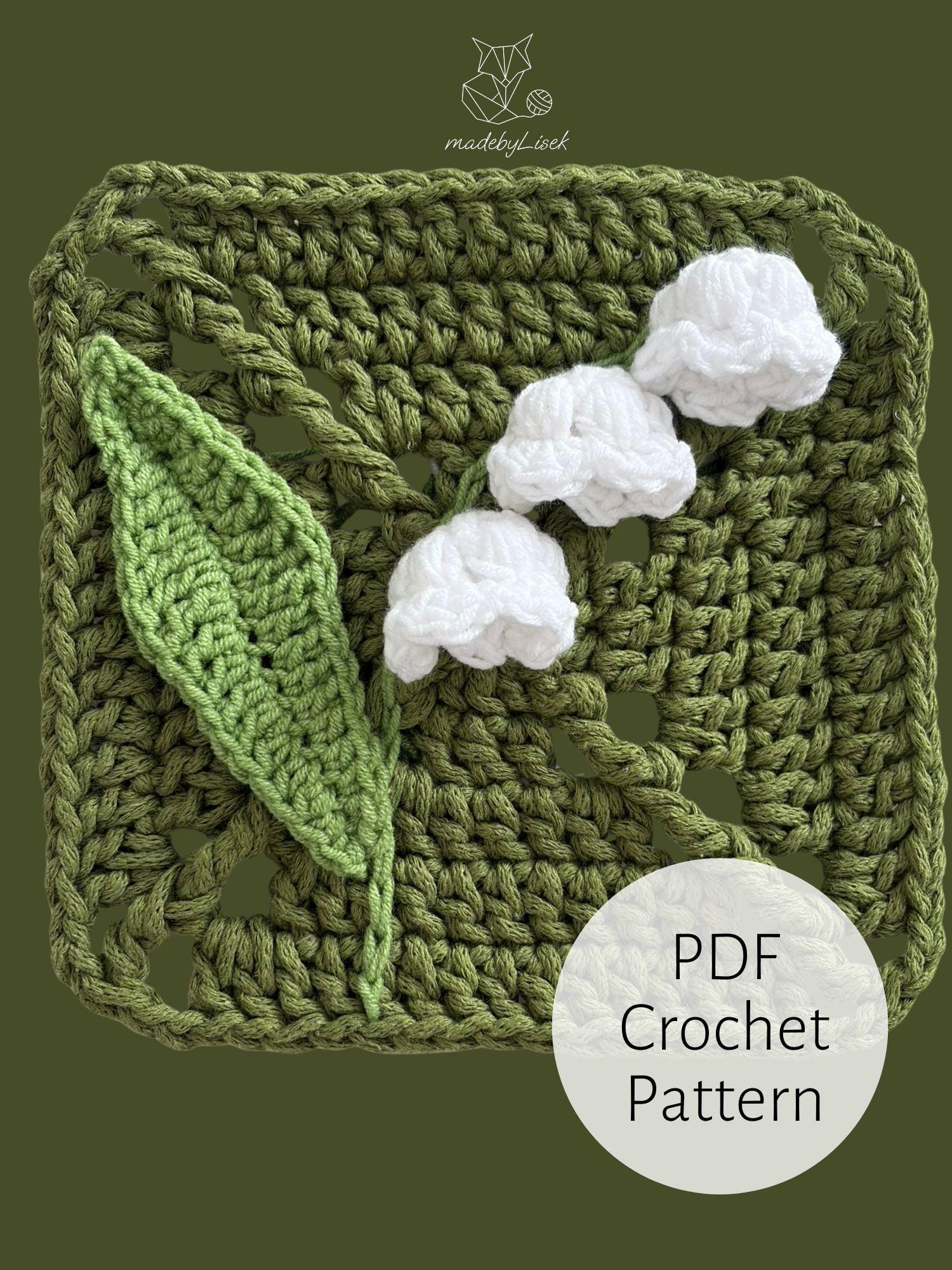 30 Lily of the Valley Crochet Patterns for Elegant Flowers, Gifts, and Home Decor 31 Lily of the Valley Floral Granny Square Pattern