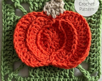 Pumpkin Granny Square Crochet Pattern – Halloween & Fall Blanket Square