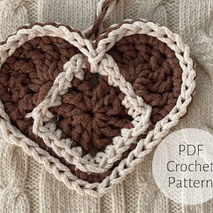 Crochet Gingerbread Heart | Christmas Ornament