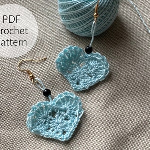 Sweetheart Elegance - Pendientes de corazón de crochet para el día de San Valentín